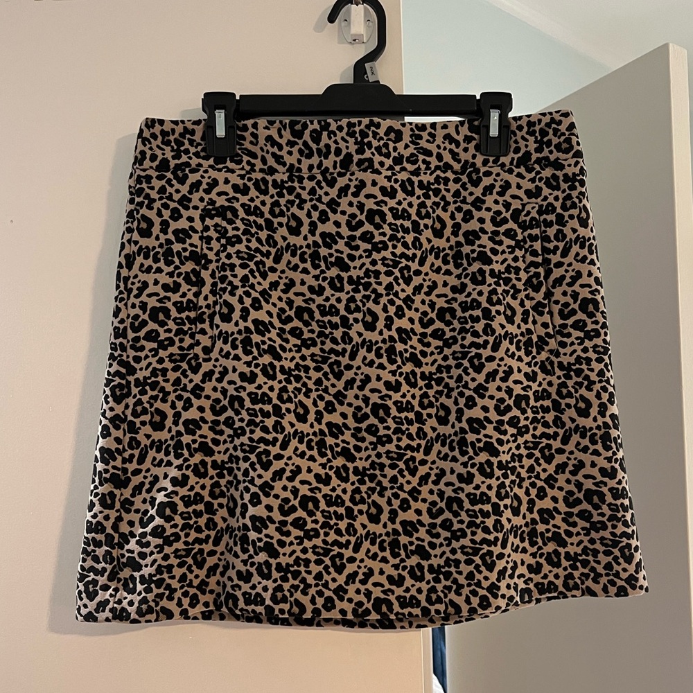 Loft Black and Tan Cheetah Skirt